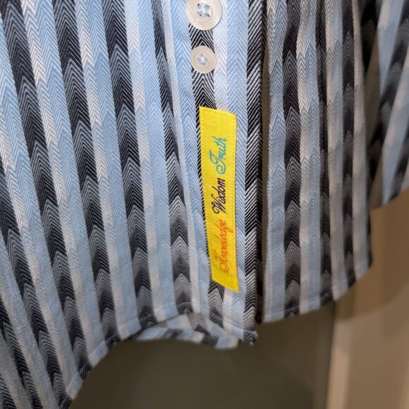 Robert Graham dress/casual XL men's stripe/herringbone LS shirt - Picture 5 of 6